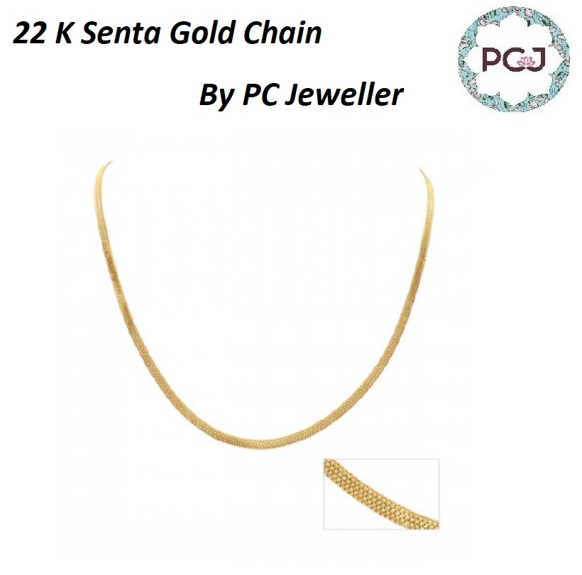 22 K Senta Gold Chain For Men By PC Jeweller