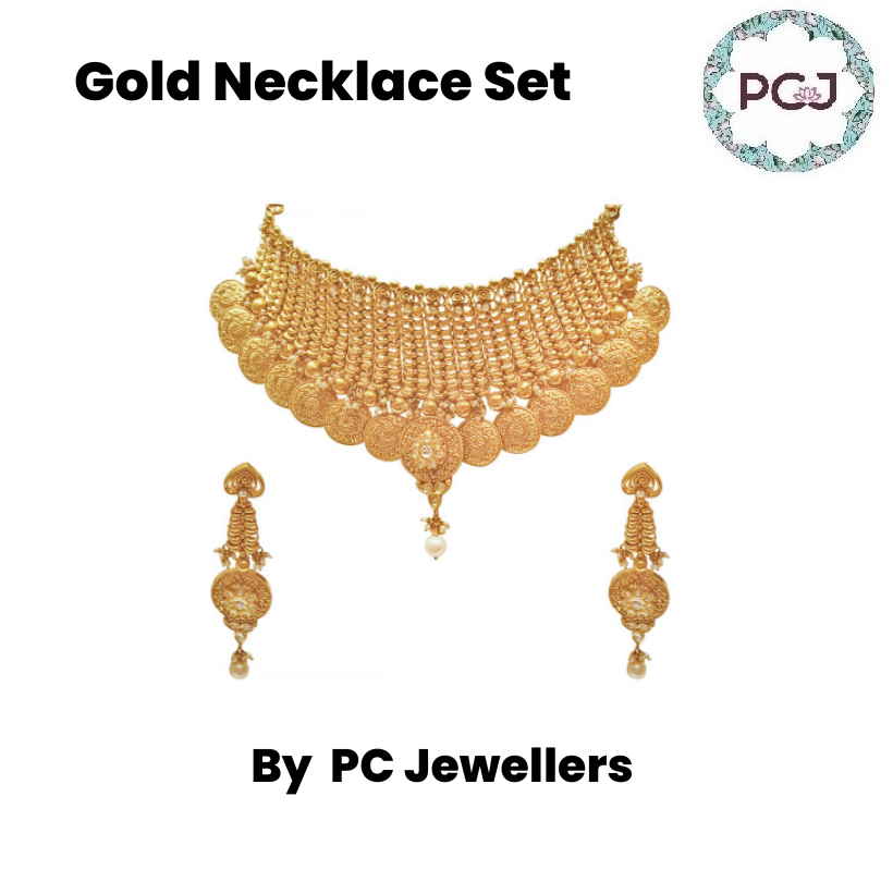 Classic Gold Necklace Set For Women By PC Jeweller