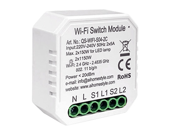 2 Gangs Wi-Fi Switch Module