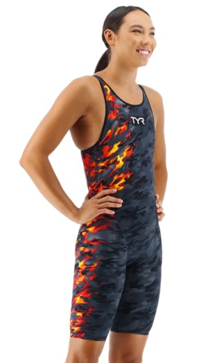 TYR Venzo Camo Fire Open Back Race Suit