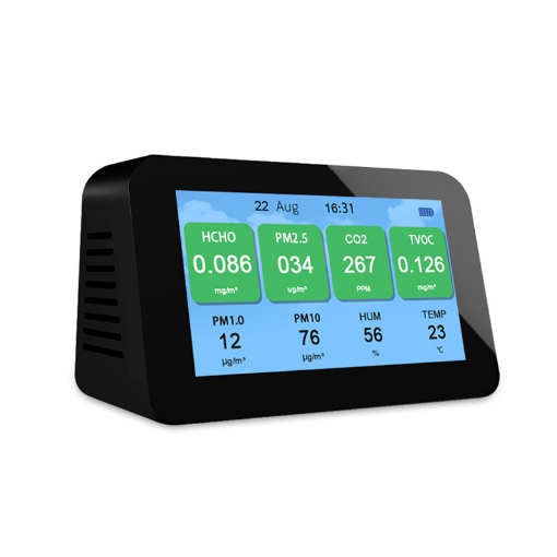 Sisco Air Quality Monitor, PM2.5/CO2/TVOC/AQI/Temp/Humidity