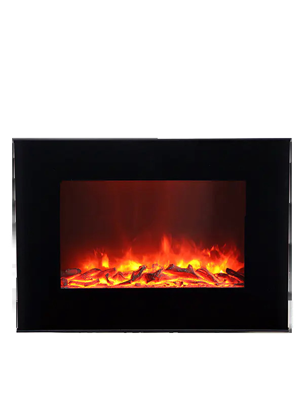 17” glass wall hang style electric fireplace, Slim Modern LED effect flame room heater