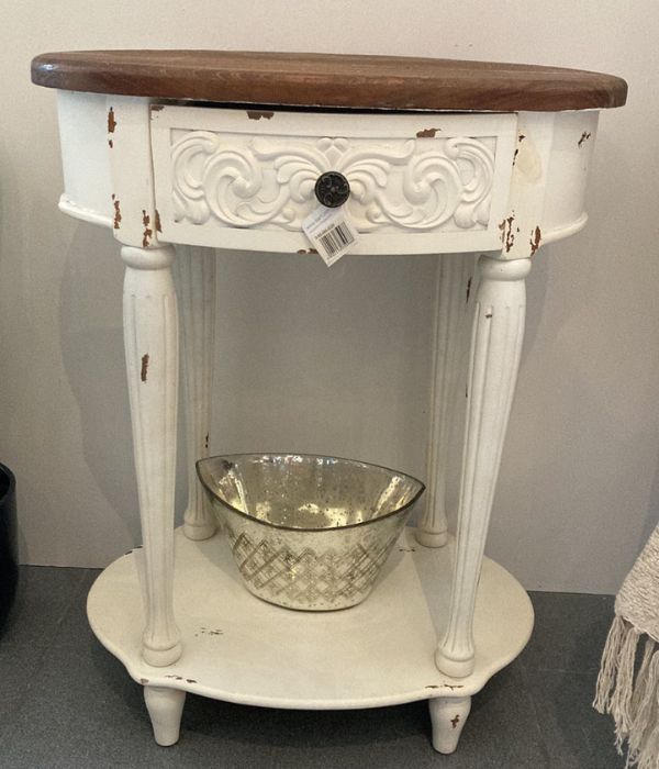 white entrance table