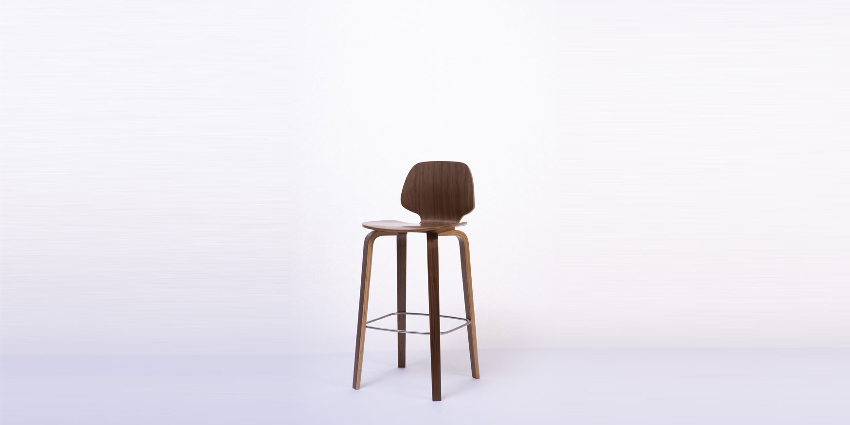 C23-73 Bar Stool Modern Nordic Dining Stool Plywood Stool Bentwood Stool