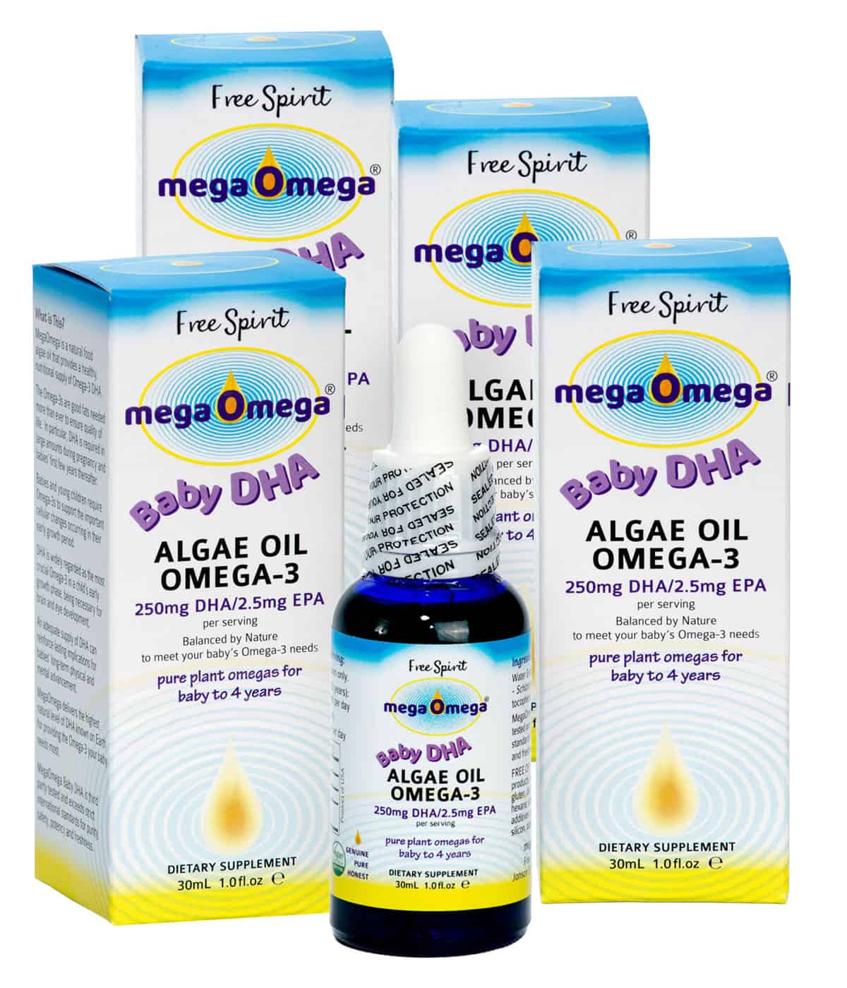 Pure vegan omega 3 supplements-DHA Algae Oil Bundle of 4