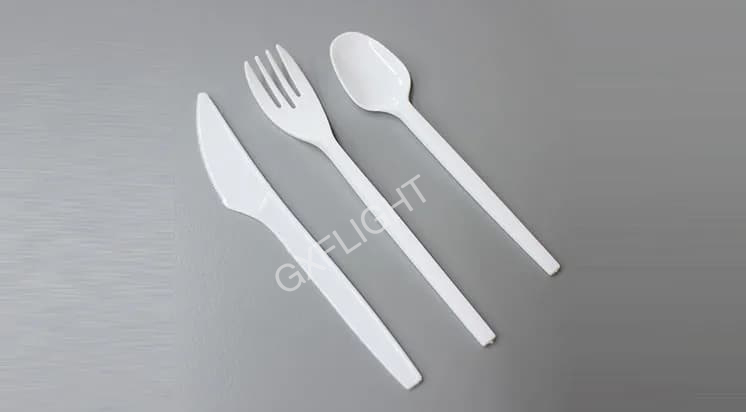 High Quality Disposable PS Plastic Cutlery with Napkin for Airplane