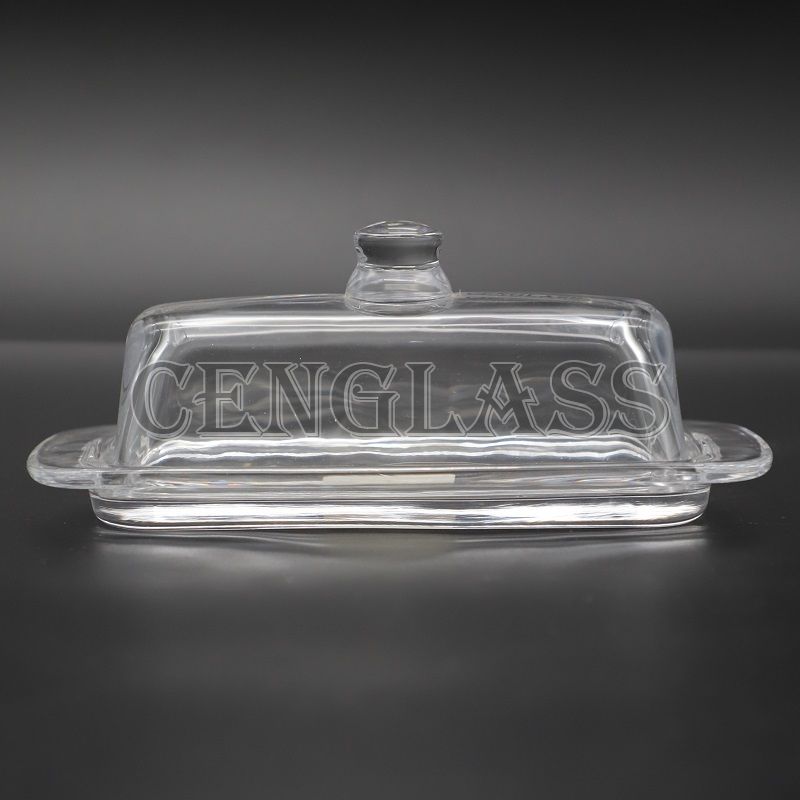 Glass Tableware Clear Glass Butter Dish  