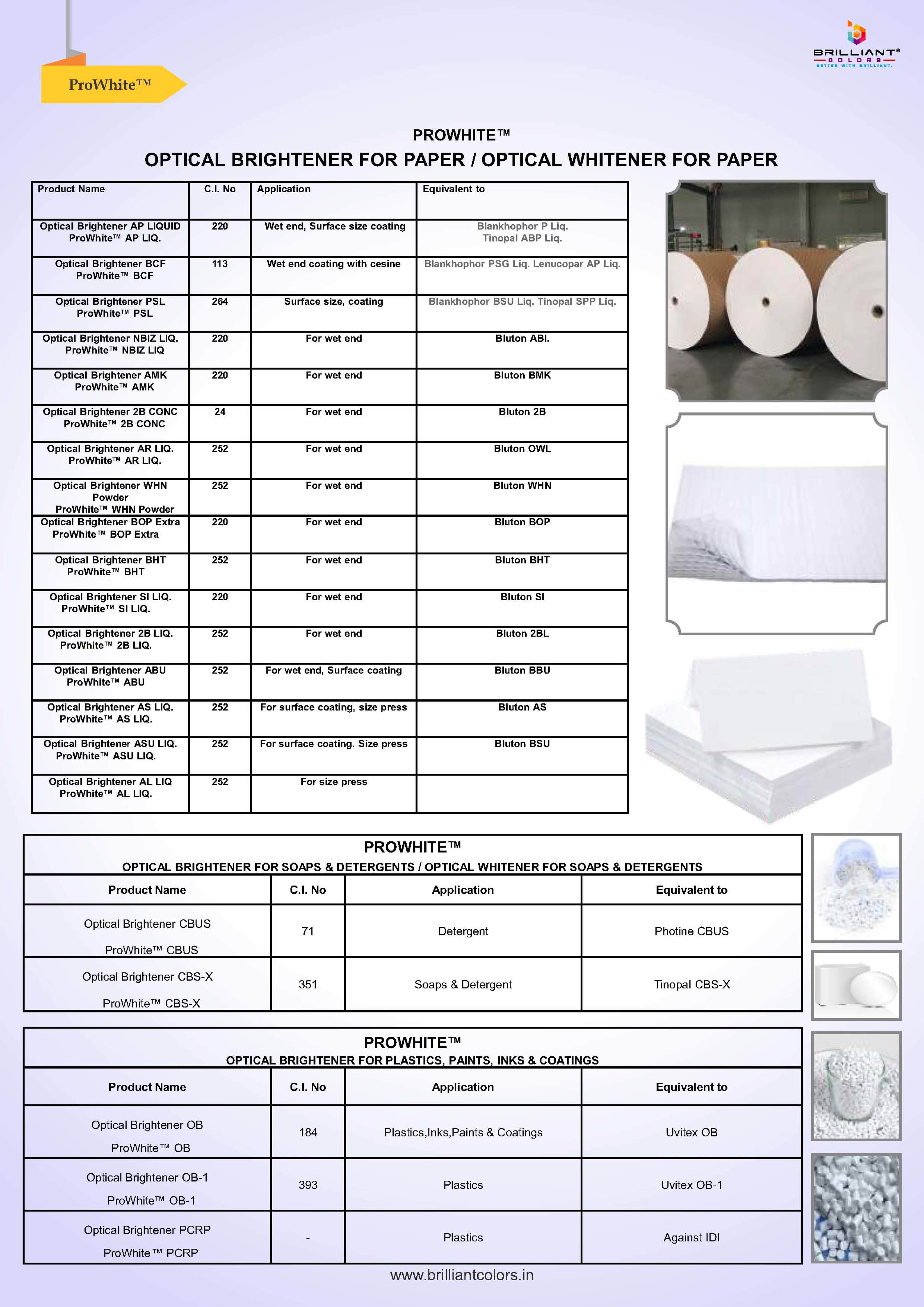 Agents de blanchiment optique pour industrie du papier