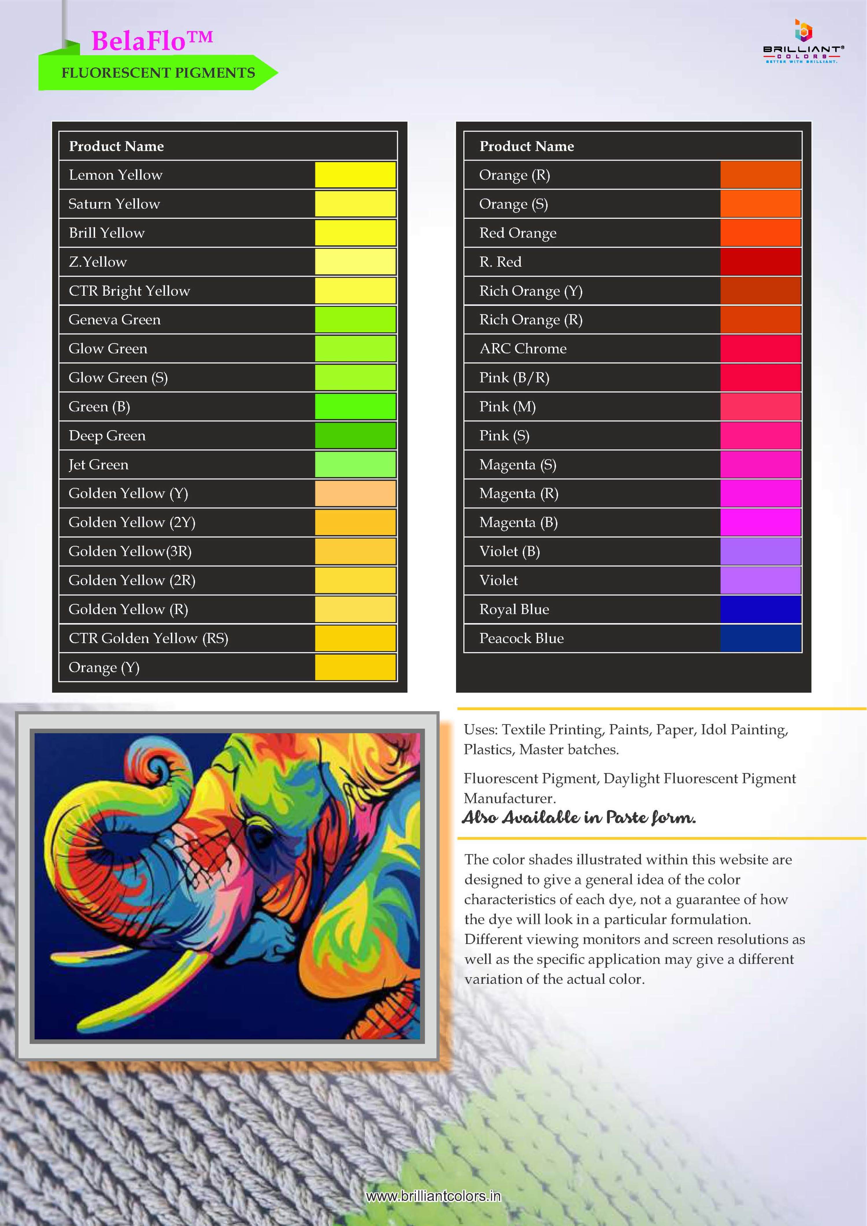 रंगों और pigments