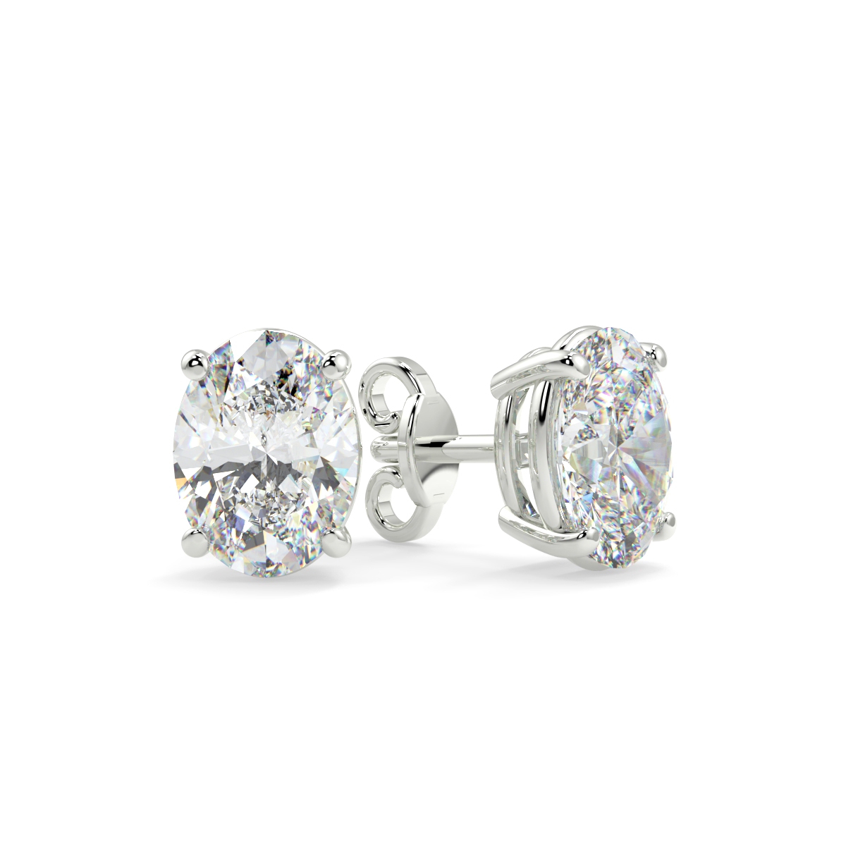 Buy Oval Solitaire Diamond Earring