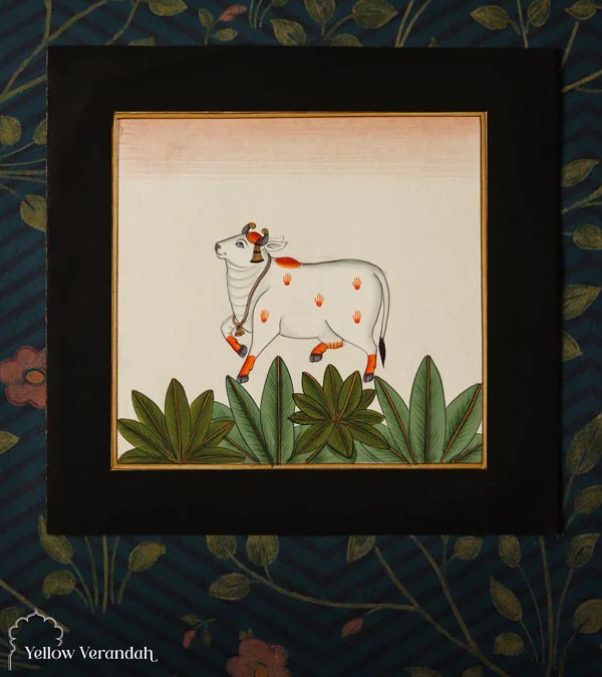 Pichwai Cow Painting - Yellow Verandah 