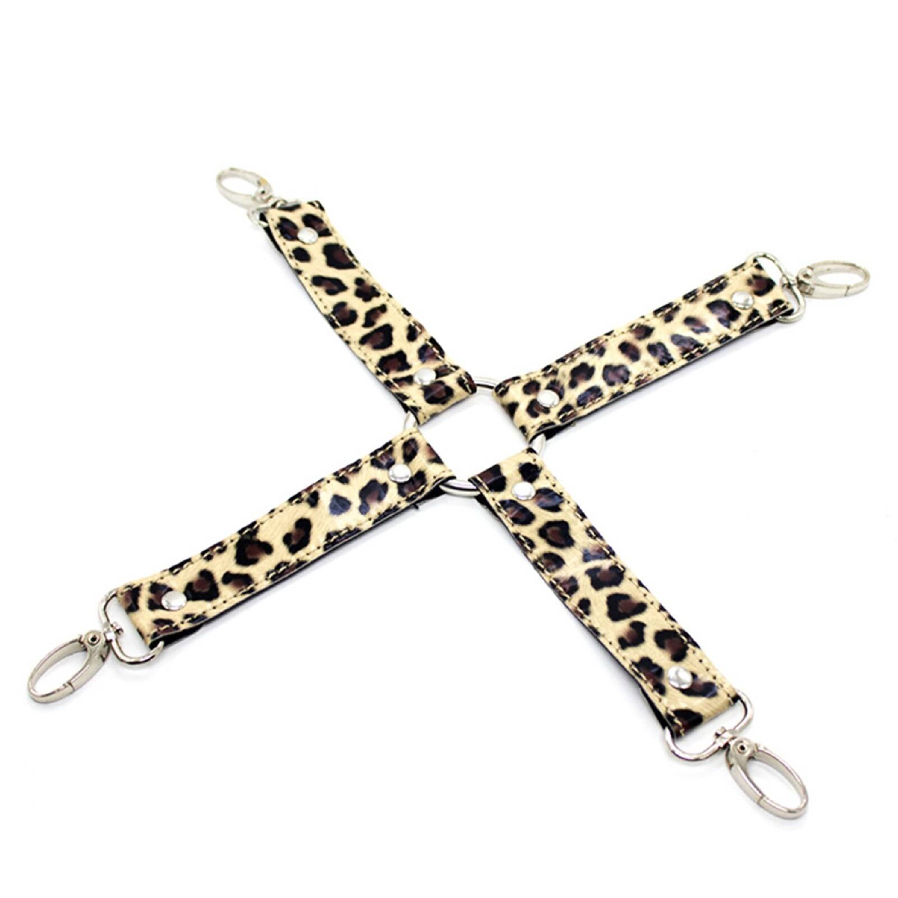 Leopard Print Leather Sex Toys & Accessories Set for Women