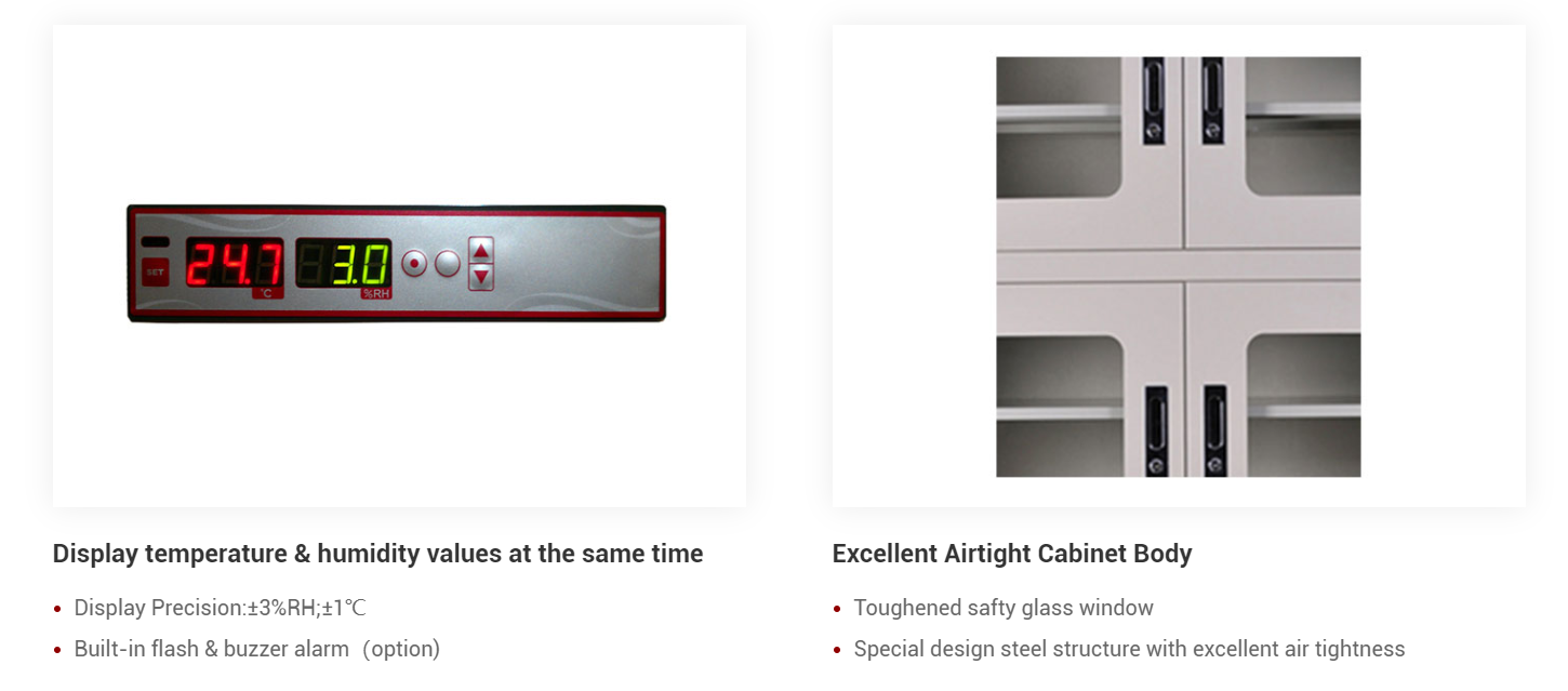 DRY STORAGE CABINETS FOR ELECTRONICS COMPONENTS