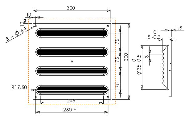 Warning Stainless Steel Tactile Mat (XC-MDB6013)