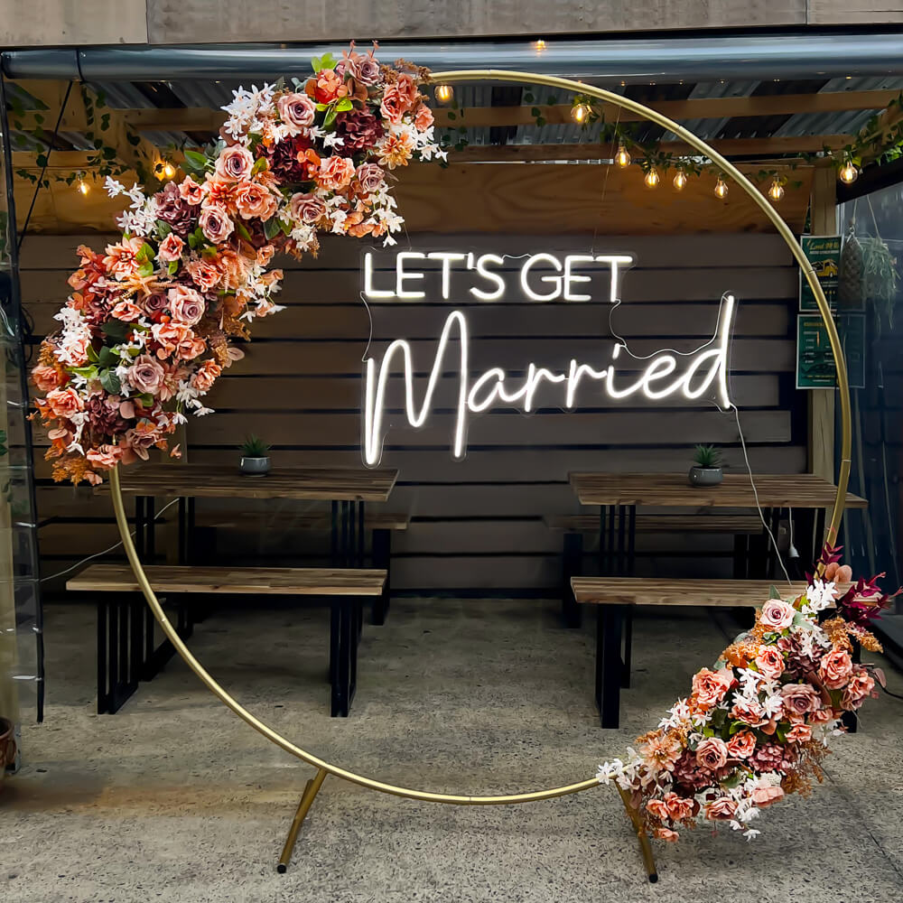 LET'S GET MARRIED NEON SIGN HIRE