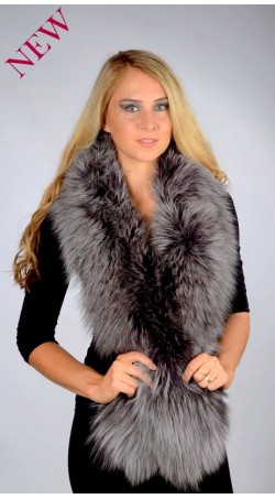 Fox Fur Scarf - Blue