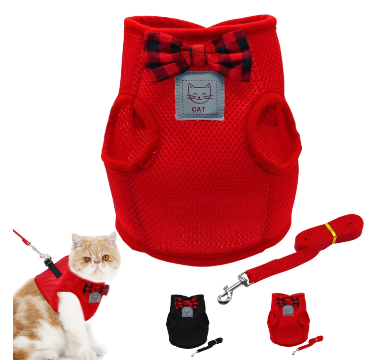 Soft Mesh Cat Harness Set 