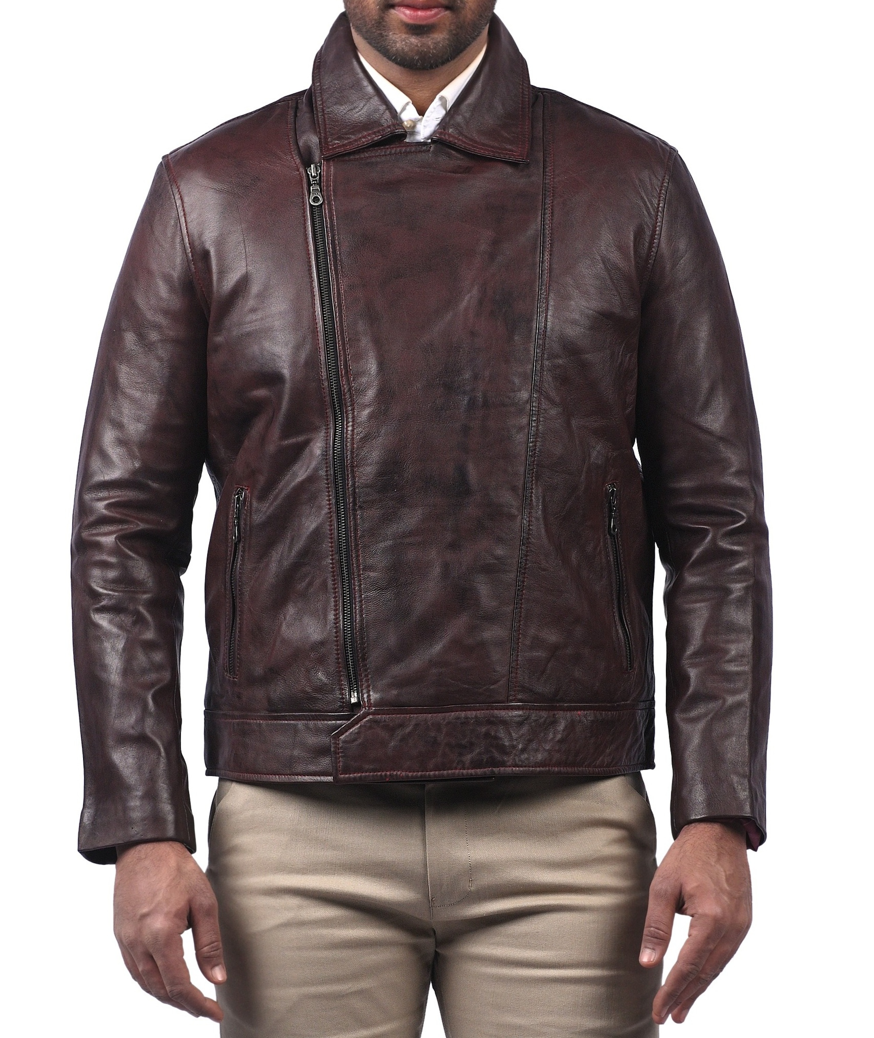 Kirkby Vintage Men Brown Leather Jacket