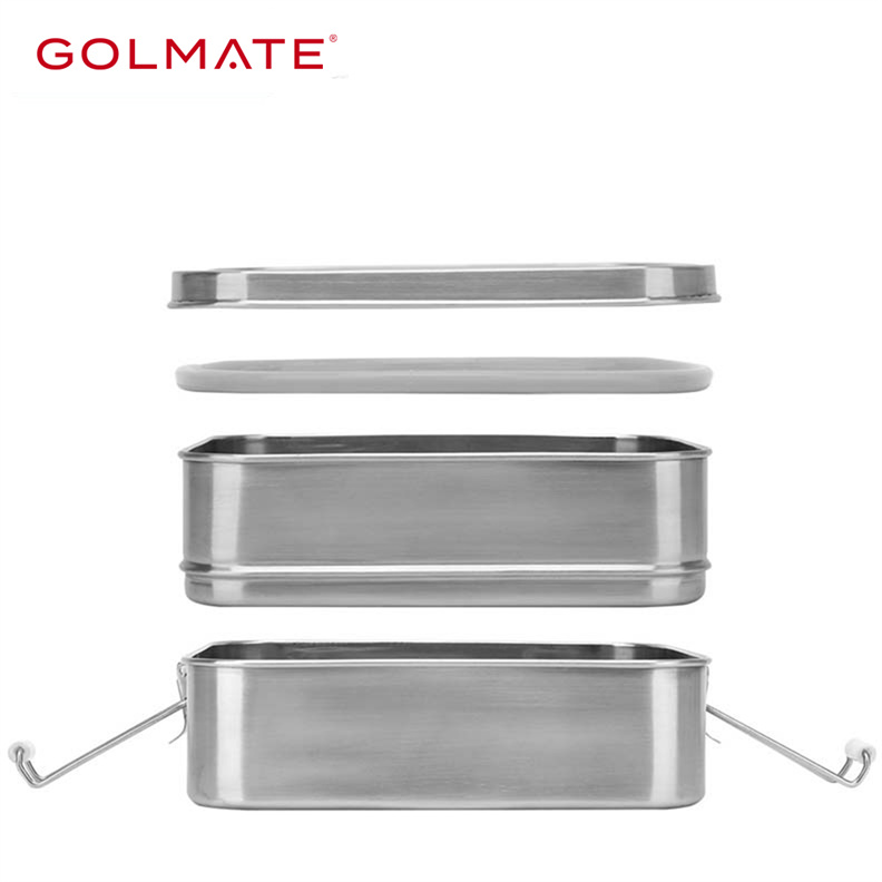 304 Stainless Steel Double Layer Leak Proof Classic Lunch Box Food Container