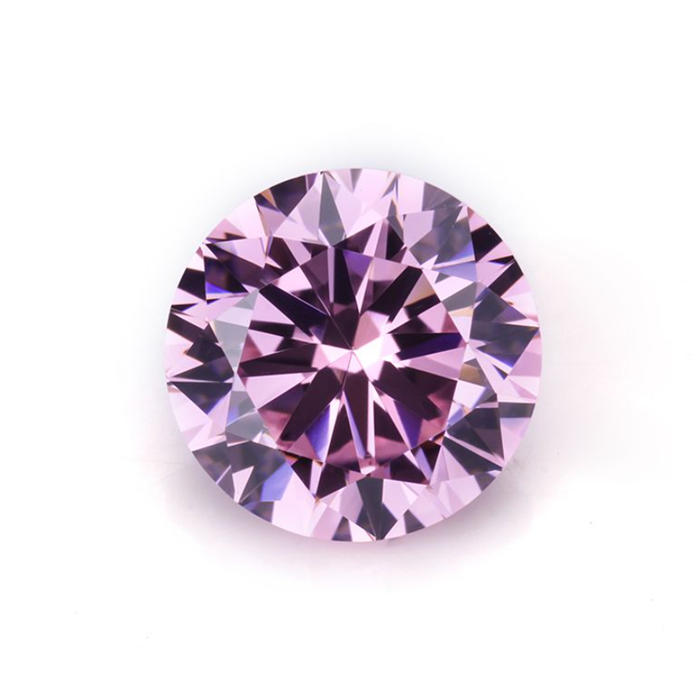 Round Brilliant Cut Pink Color Cubic Zirconia