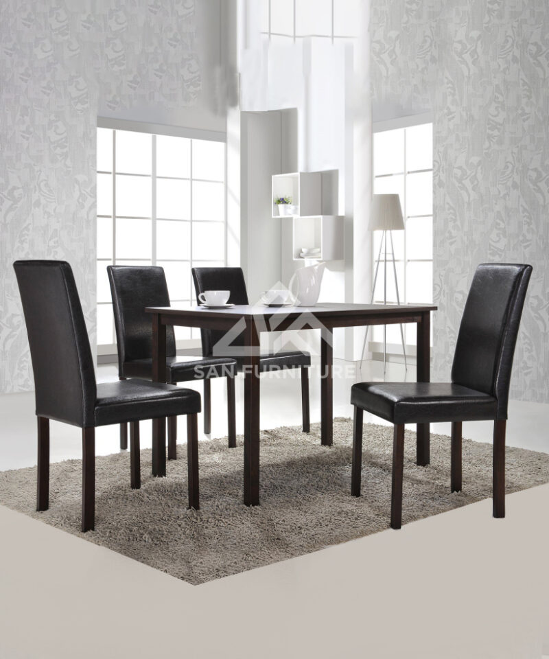 Faux Leather 5-Piece Dining Set