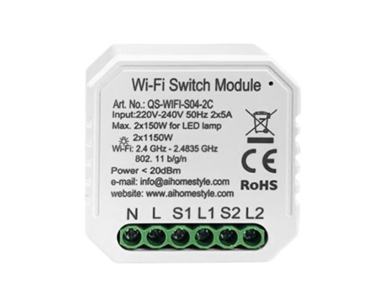 2 Gangs Wi-Fi Switch Module