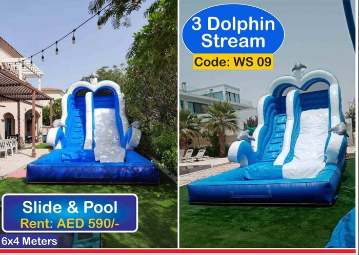 Inflatable water slide and pool