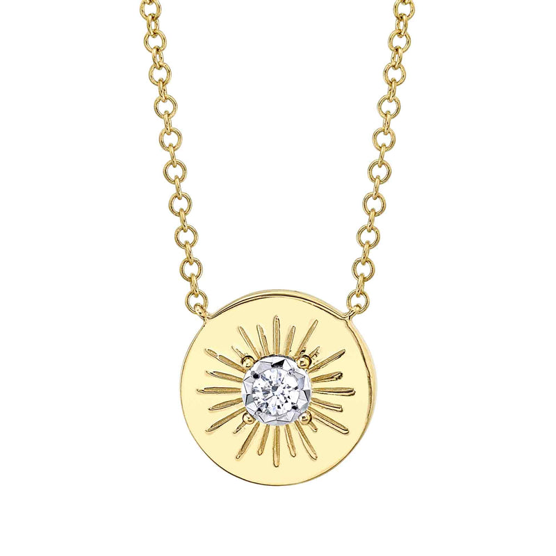 14K Yellow Gold Diamond 0.05Ct Necklace