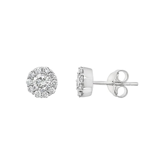 Clara by Martin Binder Diamond Halo Stud Earrings