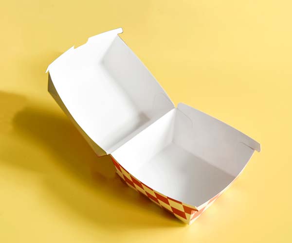 Eco-friendly Biodegradable Red and White Paper Food Pack Box