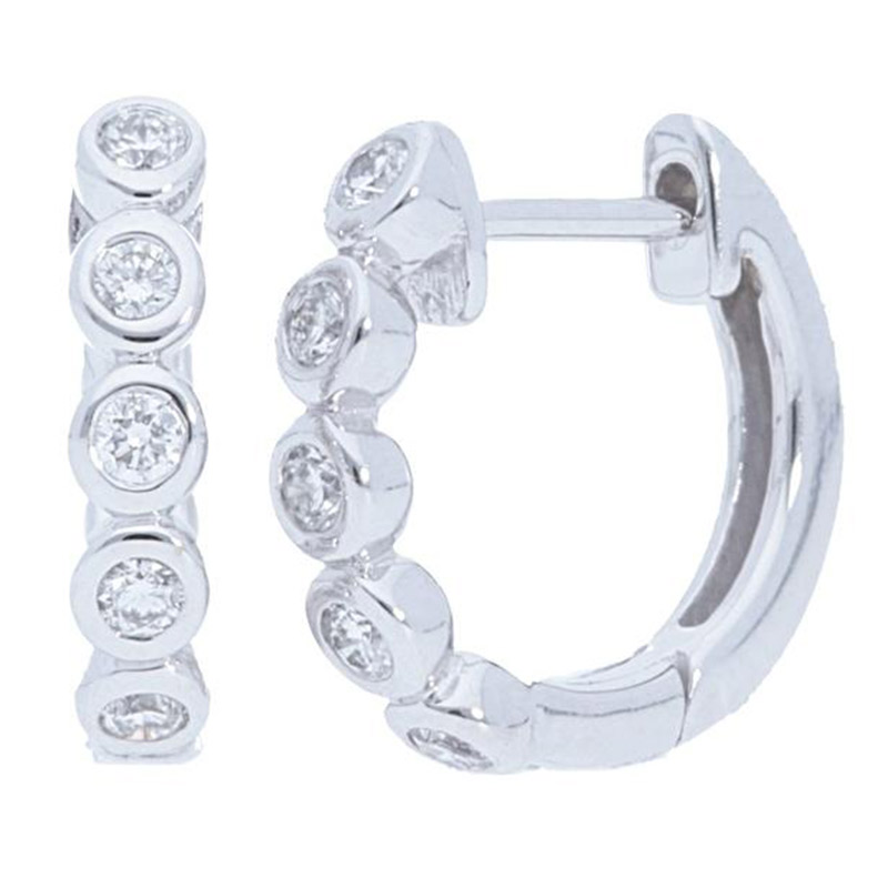 Deutsch Signature Diamond Bezel Huggie Earrings