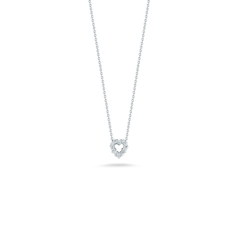 Roberto Coin White Gold Diamond Baby Heart Necklace