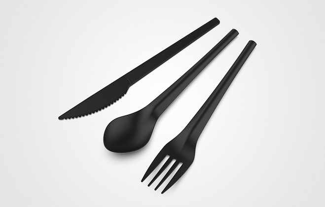 PLA Cutlery Set Black