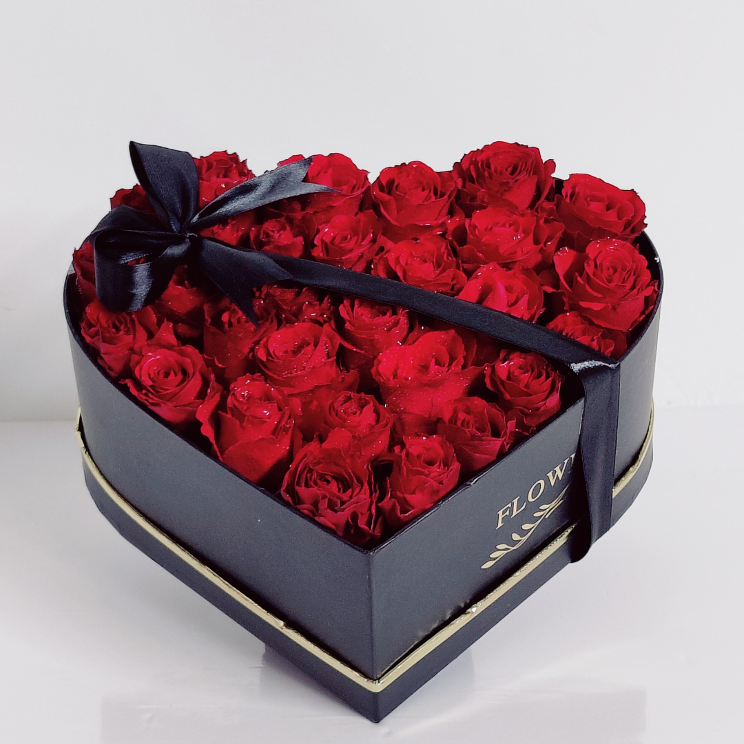 Red Roses Heart Box