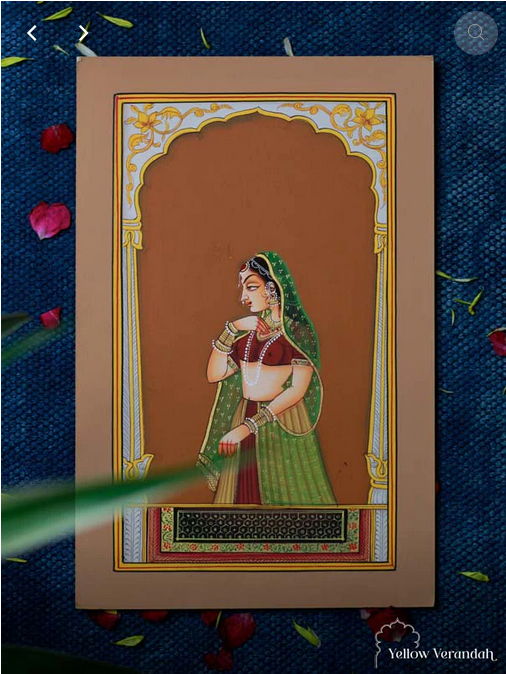 Mughal Original Queen Painting - Yellow Verandah