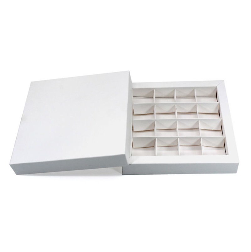 Elegant White With Dividers Truffle Chocolate Packaging Box