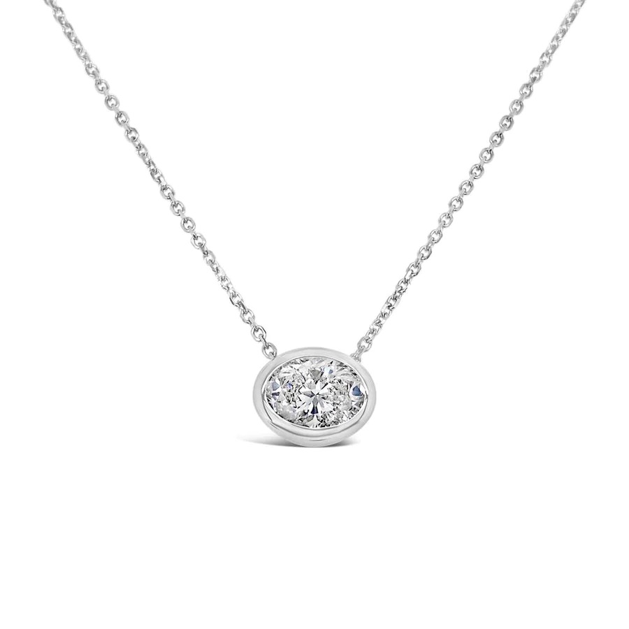 Clara by Martin Binder Oval Diamond Solitaire Necklace