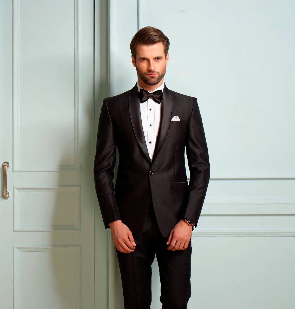 Classic Grey Partywear Tuxedo Suit for Mens