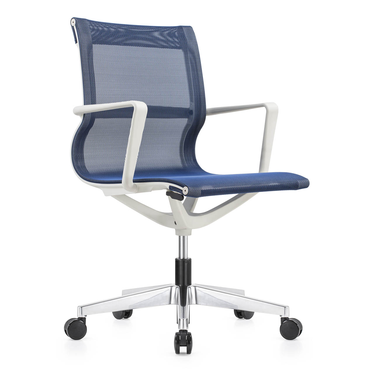 Kinetic White Frame Task/Conference Chair - Designer Spider Mesh Colors