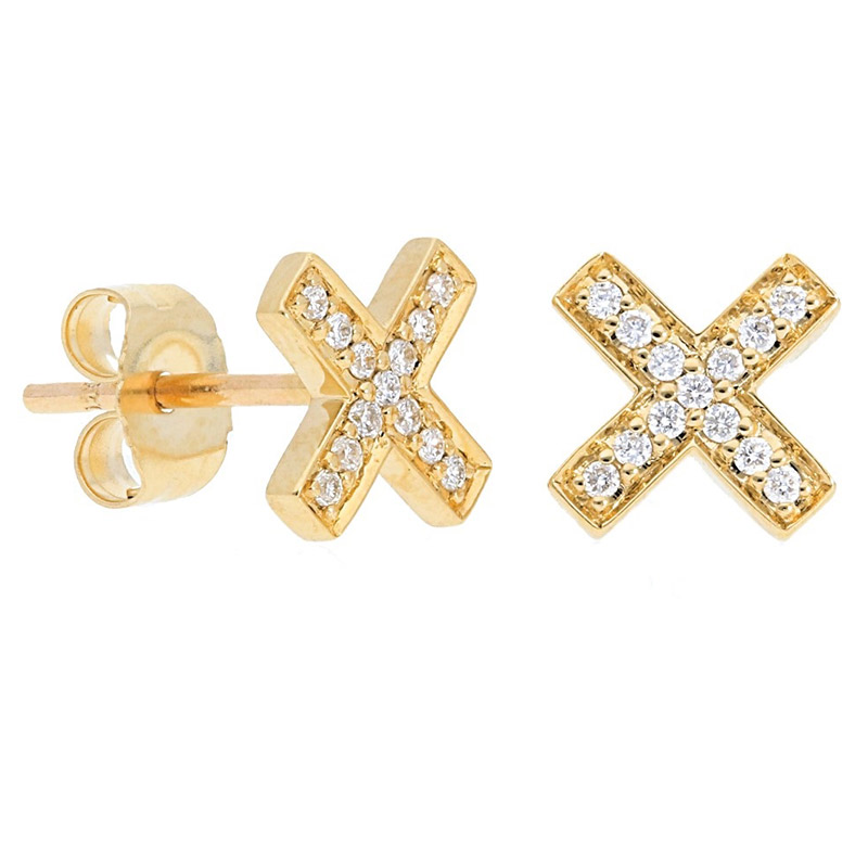 Deutsch Signature Pave Diamond X Studs