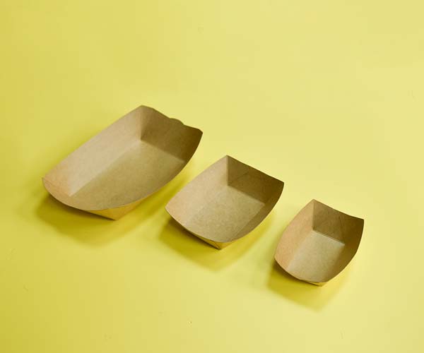 Custom Size Logo Printing Disposable Takeaway Recycle Kraft Paper Food Tray