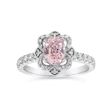 Martin Binder Pink Sapphire & Diamond Engagement Ring