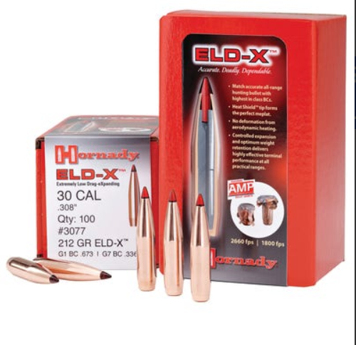 HORNADY 2635 ELD-X 6.5MM .264 143 GR EXTREMELY LOW DRAG-EXPANDING 100 PER BOX