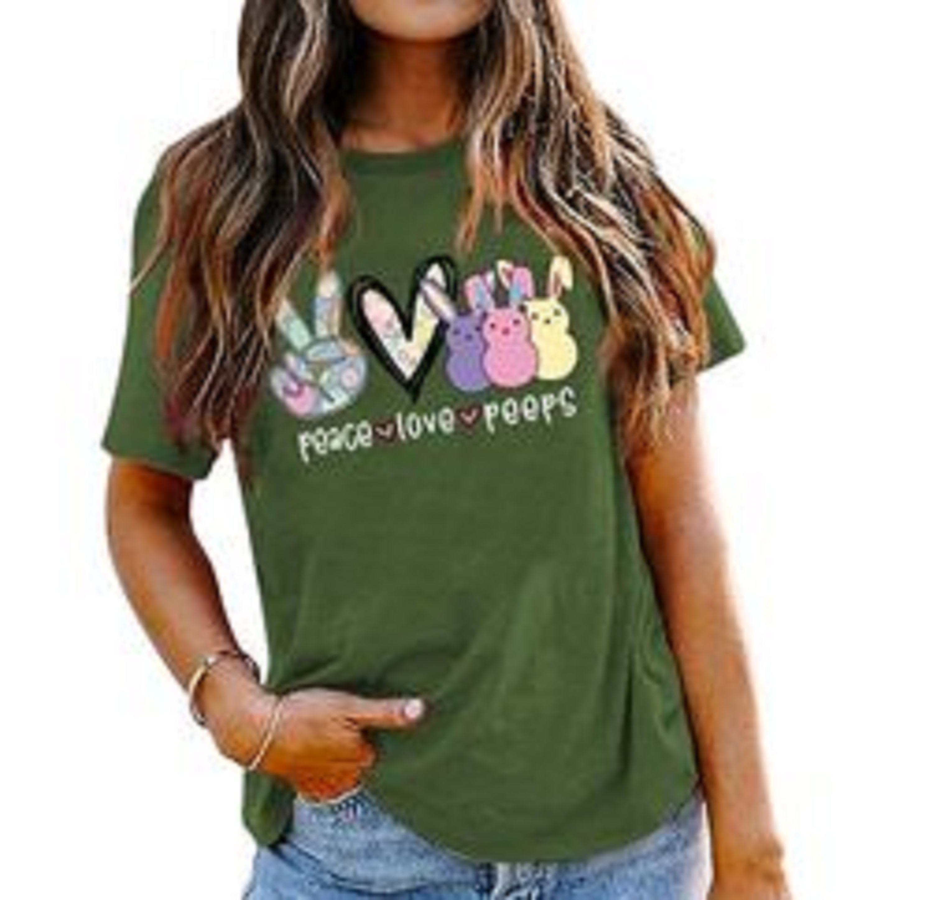 Green Printed Graphic T Shirt