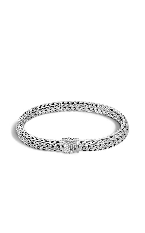 Classic Sterling Silver Diamond Pave Small Bracelet