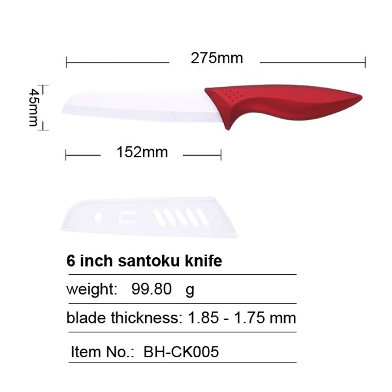 Ceramic 6 Inch Santoku Knife