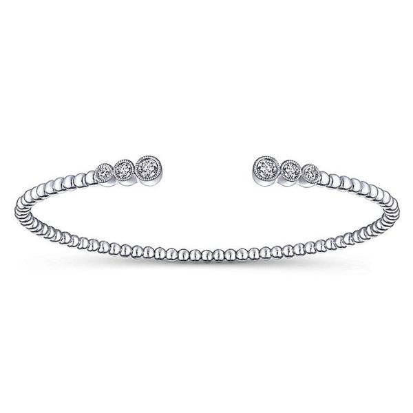 14k White Gold Diamond Split Cuff Bracelet