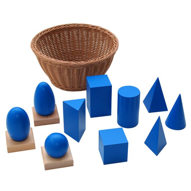 Buy Geometric Solids, Stands with Woven Basket