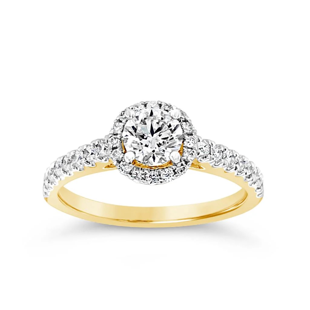 Yes, by Martin Binder Round Halo Diamond Engagement Ring