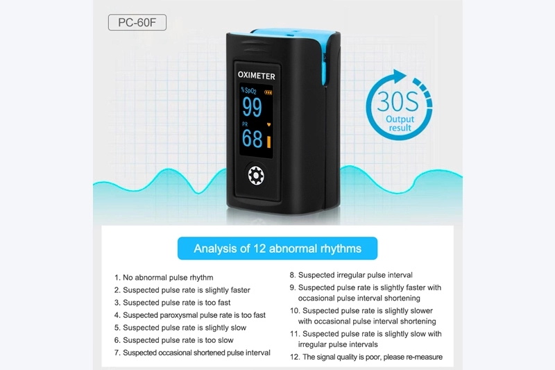 LEPU PC-60FW High Accurate Bluetooth Blood Oxygen Monitors SpO2 Finger Pulse Oximeter With APP Analysis Result